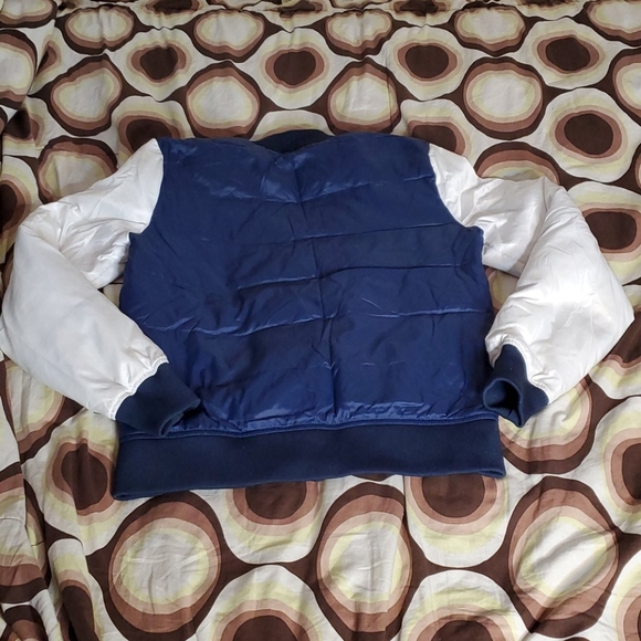 Women Blue/White True Religion Bubble Coat Sz S/P - Picture 5 of 7